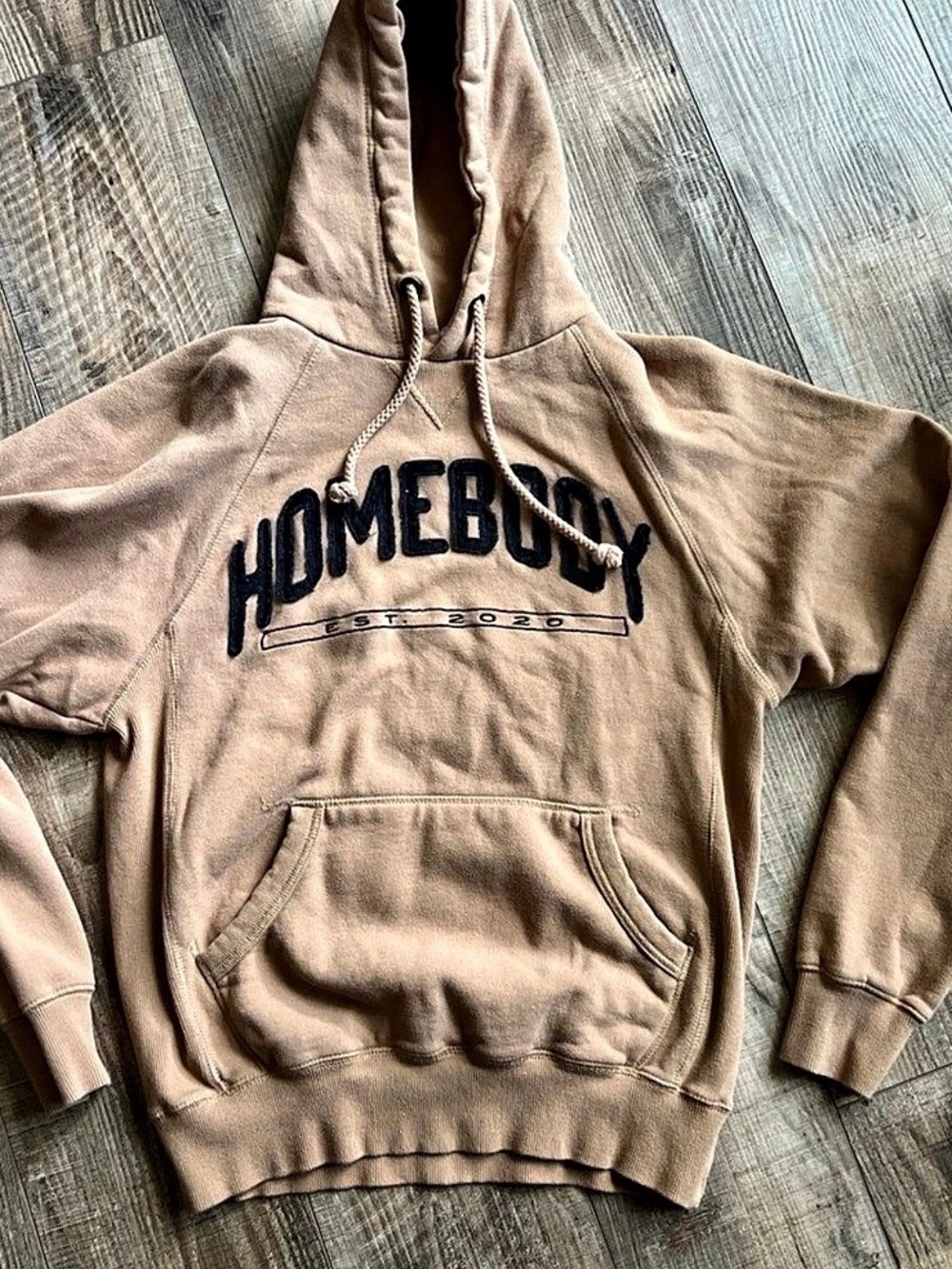 Blue 84 Homebody Est 2020 Embroidered Hoodie Brown Small